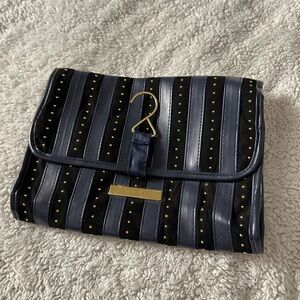 Tartan Twine| Black and Blue Hanging Striped Travel Bag